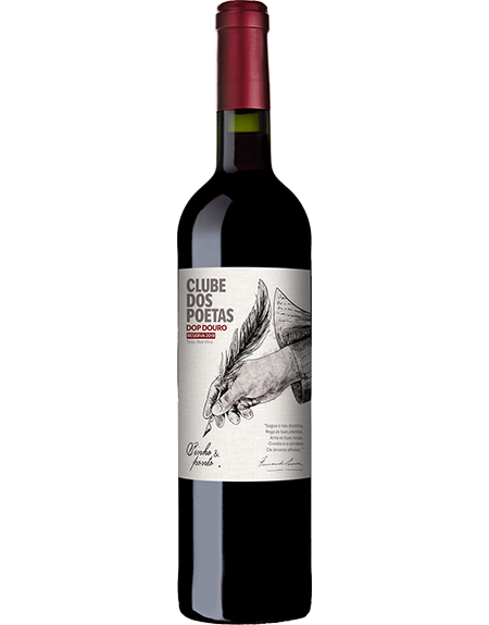 Garrafa de vinho tinto português Clube dos Poetas Reserva 2019, região do Douro